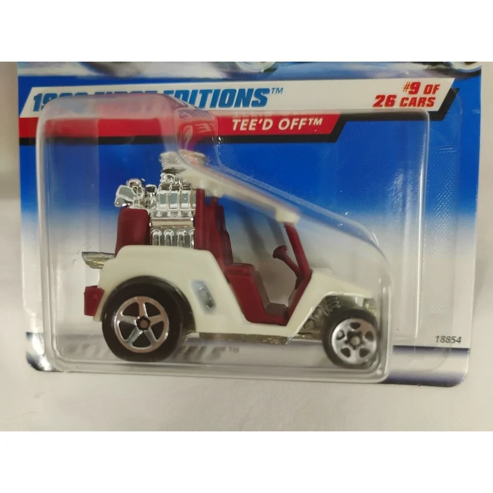 1999 Hot Wheels #683 First Editions Tee'd Off Golf Cart 9/26 White/Red Miller CC